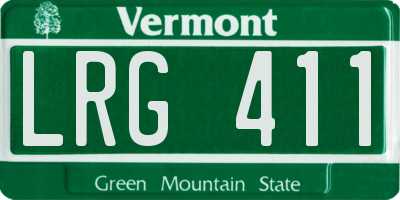 VT license plate LRG411