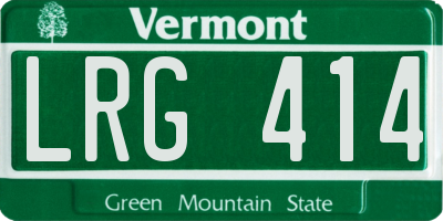 VT license plate LRG414
