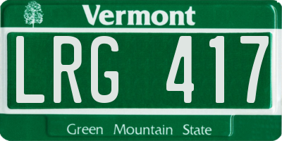 VT license plate LRG417