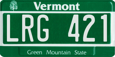 VT license plate LRG421