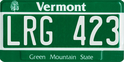 VT license plate LRG423