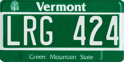 VT license plate LRG424