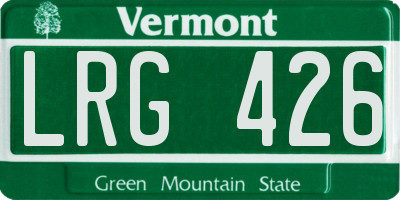 VT license plate LRG426