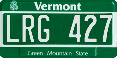 VT license plate LRG427