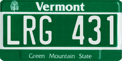 VT license plate LRG431