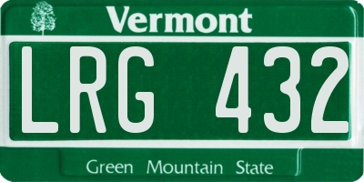 VT license plate LRG432