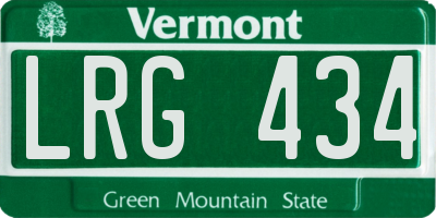 VT license plate LRG434