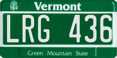 VT license plate LRG436