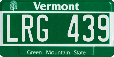 VT license plate LRG439
