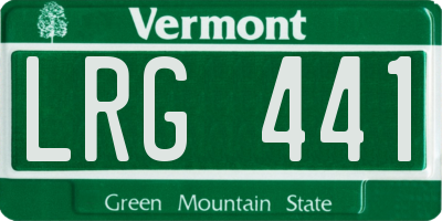 VT license plate LRG441