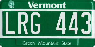 VT license plate LRG443