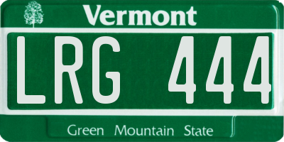VT license plate LRG444