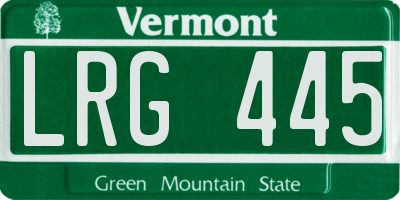 VT license plate LRG445