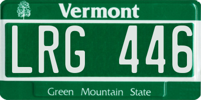 VT license plate LRG446