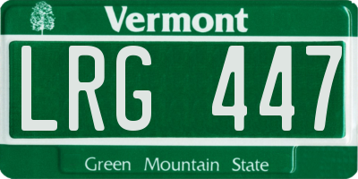VT license plate LRG447