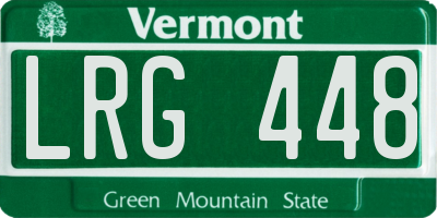 VT license plate LRG448