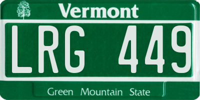 VT license plate LRG449