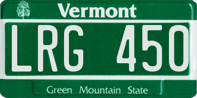 VT license plate LRG450