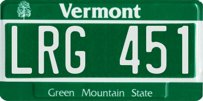 VT license plate LRG451