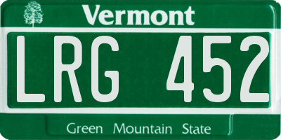VT license plate LRG452