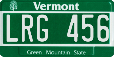 VT license plate LRG456