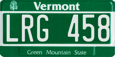 VT license plate LRG458