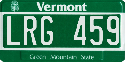 VT license plate LRG459