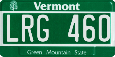 VT license plate LRG460