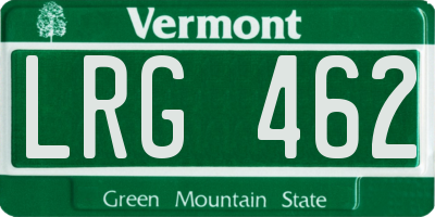 VT license plate LRG462