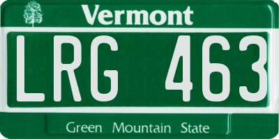 VT license plate LRG463