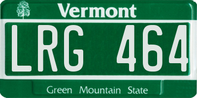 VT license plate LRG464