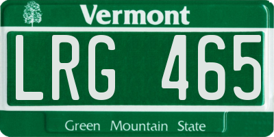 VT license plate LRG465