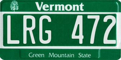 VT license plate LRG472