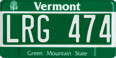 VT license plate LRG474