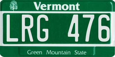 VT license plate LRG476