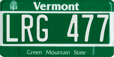 VT license plate LRG477