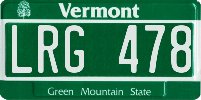 VT license plate LRG478
