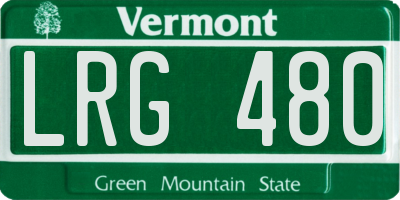 VT license plate LRG480