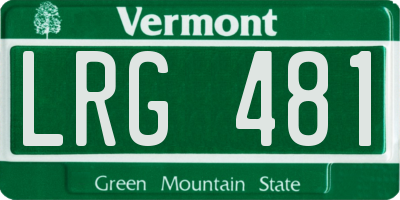 VT license plate LRG481