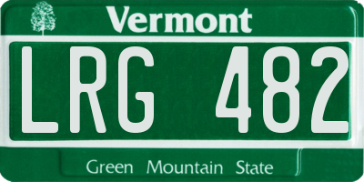 VT license plate LRG482