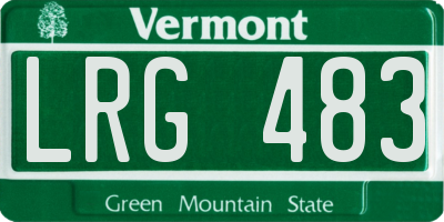 VT license plate LRG483