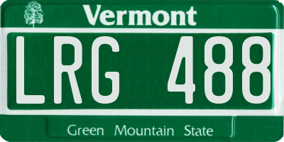 VT license plate LRG488