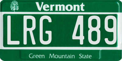 VT license plate LRG489
