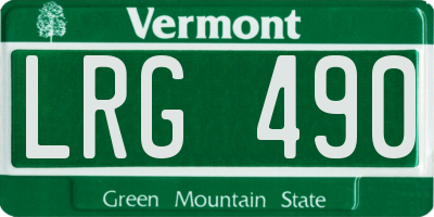 VT license plate LRG490