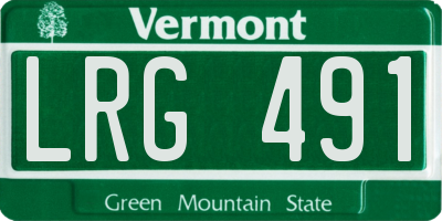 VT license plate LRG491