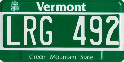 VT license plate LRG492