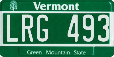 VT license plate LRG493