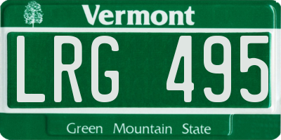 VT license plate LRG495