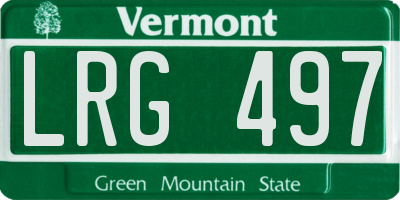 VT license plate LRG497