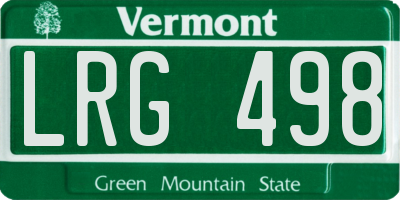 VT license plate LRG498